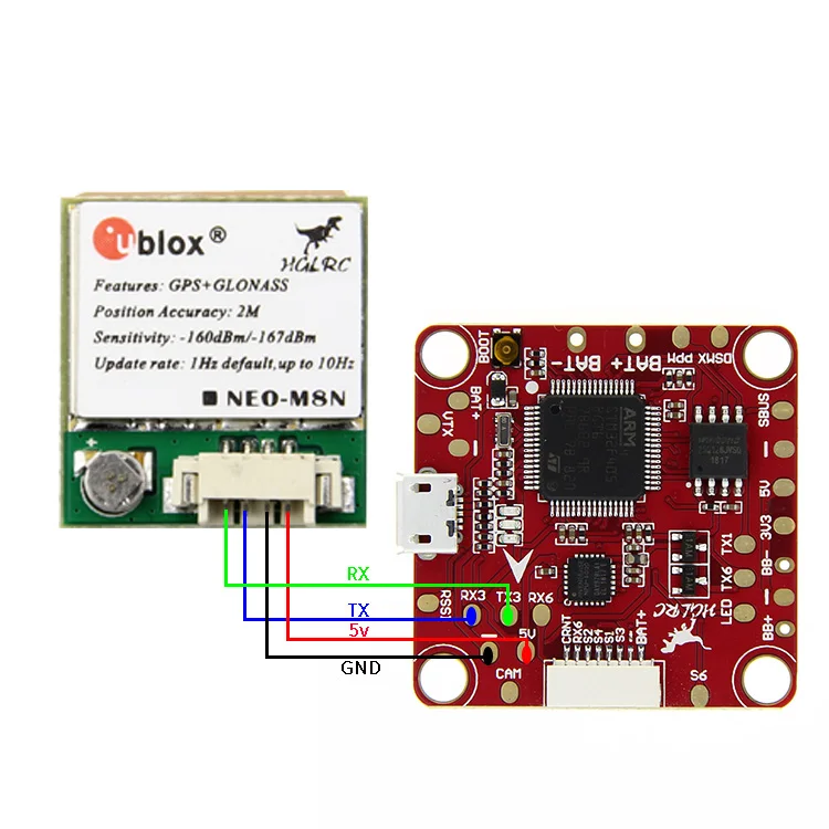 Модуль GPS HGLRC M8N SBAS QZSS для радиоуправляемого самолета FPV гоночного фристайла