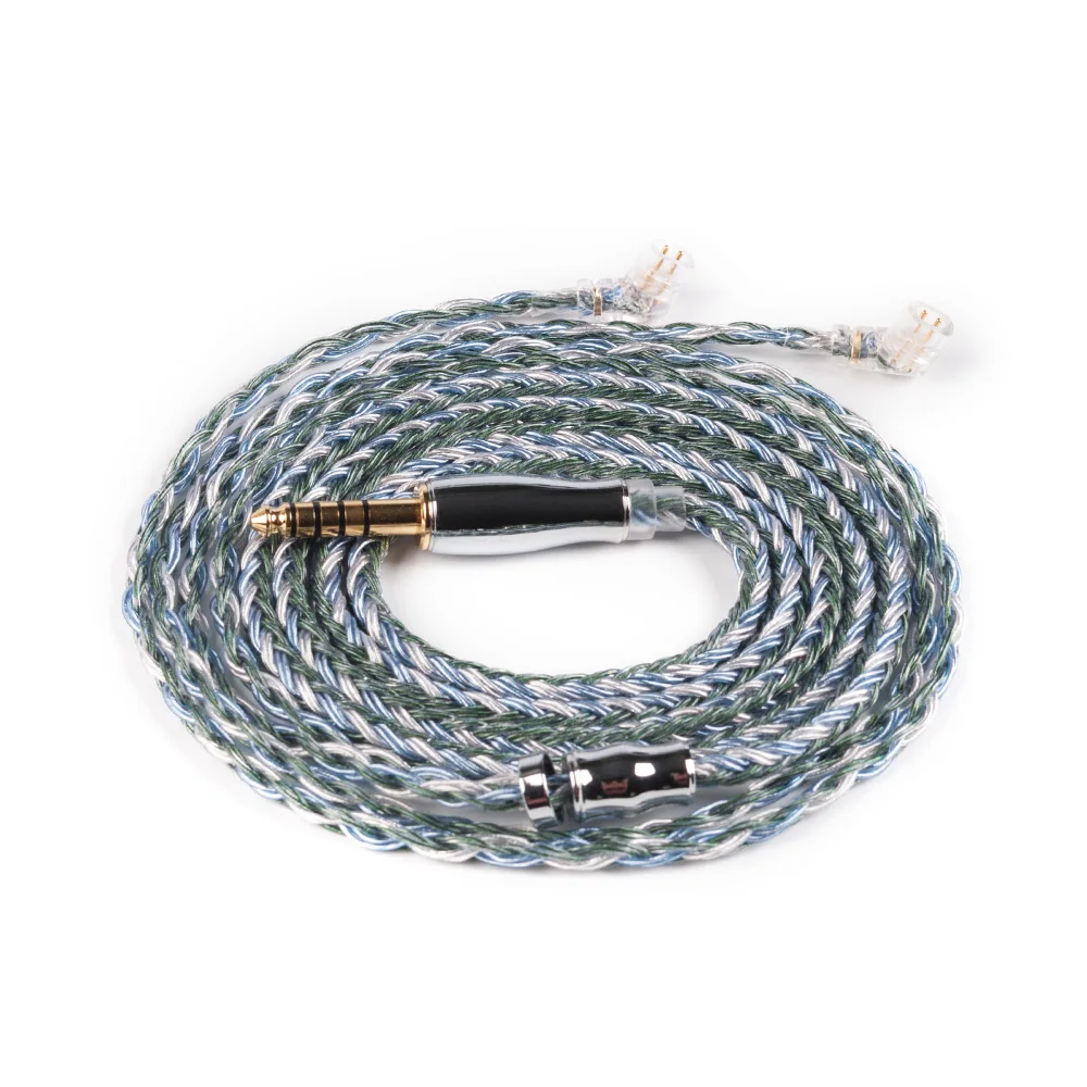 QDC 4.4mm Yinyoo 16 ядра Модернизированный посеребренный Медь кабель 2,5/3,5/4,4 мм с MMCX/2pin/QDC TFZ разъем для KZ ZS10 proZSX BLON BL-03 - Цвет: QDC 4.4mm