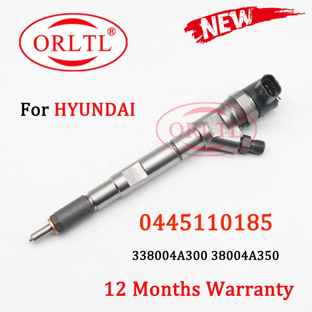 

ORLTL 2pcs 0 445 110 185 Fuel Injector 0445110185 Common Rail Injectors Assy 0445 110 185 For HYUNDAI 338004A300 38004A350