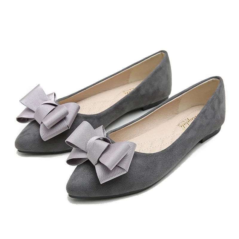 Туфли лодочки женские из флока заостренный носок без застежки вечерние плоская