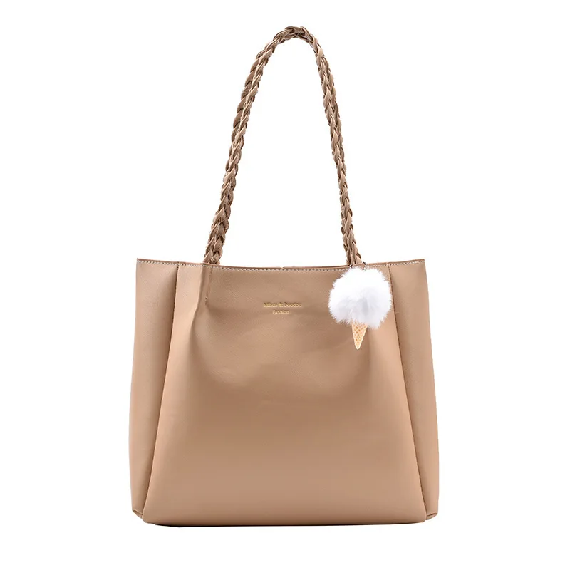 

Large-capacity bag handbag 2021 new fashion simple shoulder bag online celebrity Joker Tote bag soft leather bag