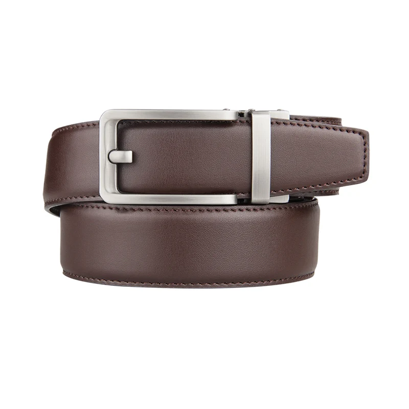 New Designer Popular Luxury Cowhide Leather Belt Brown Automatic Buckle Belly Waist Business Casual Belts For Men 3.5 Width