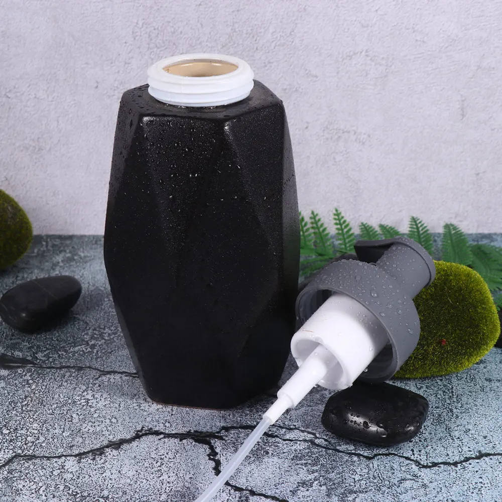 

1Pc Ceramic Foaming Press Button Lotion Bottle Foaming Liquid Soap Dispenser (Blue)