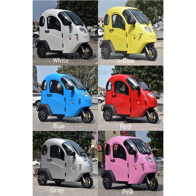 Online Erwachsene Kleine Auto Ebike Fahrzeug Passagier Trike 3 Rad Motorrad Fahrrad Cargo E Bike Roller Elektrische Dreirad Mit Volle Abdeckung