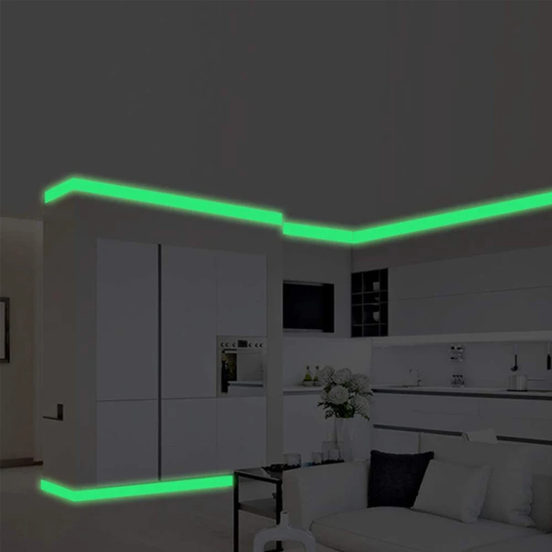 Светящийся плинтус для стен Стикеры Гостиная Спальня самоклеящаяся светится в