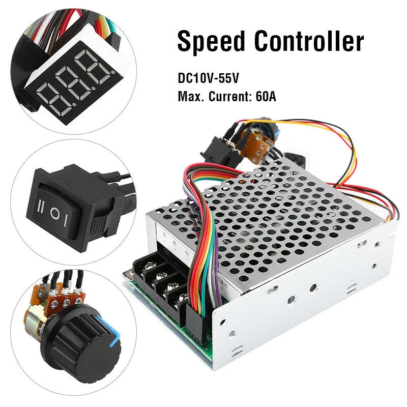 DC10-55V 100A 5000 Вт Реверсивный двигатель постоянного тока регулятор скорости PWM управление мягкий Пуск регулируемый привод модуль