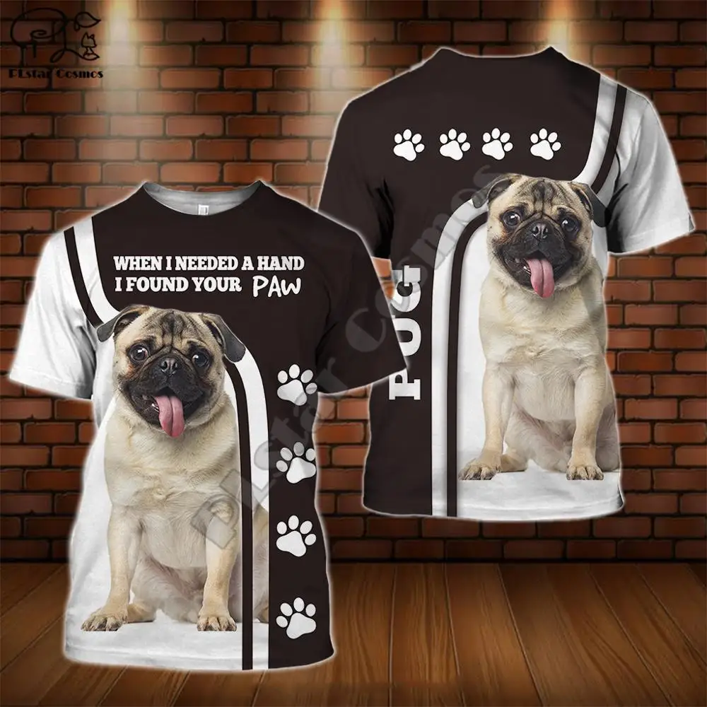 

PLstar Cosmos Animal Pug Bull Dog Kawaii Retro Funny Streetwear women for men Summer Casual 3D Tees T-shirt Short Sleeve style-2
