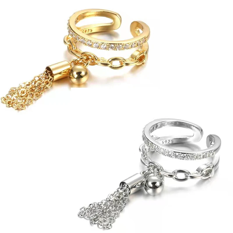 

NeNew High Quality 925 Pendant Tassel Opening Original Ring Shiny Crystal Ladies Engagement Jewelry Gift Free Shipping