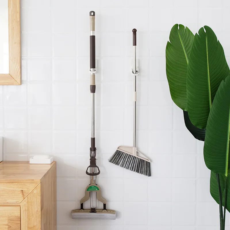 Настенный держатель для швабры крючки органайзер ванной кухни туалетной щетки