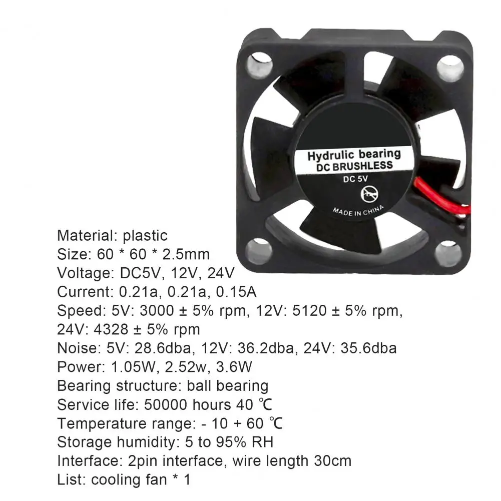 

6025 Cooling Fan Practical Ball Bearing Plastic Case Cooler Brushless Fan Inverter PC Cooling Cooler Fan Cooling Fan Axial Fans