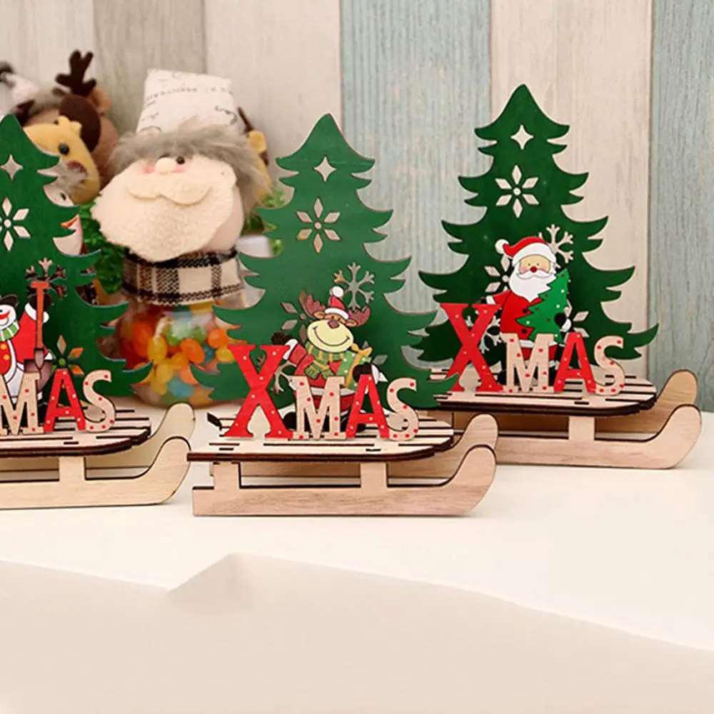 Деревянные Рождественские сани настольные Декорации для детей веселые