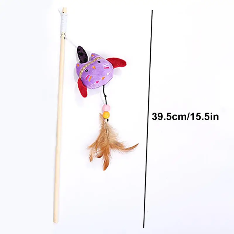 1 шт. Дразнилка перо игрушки котенок Забавный цветной жезл кошачья палочка