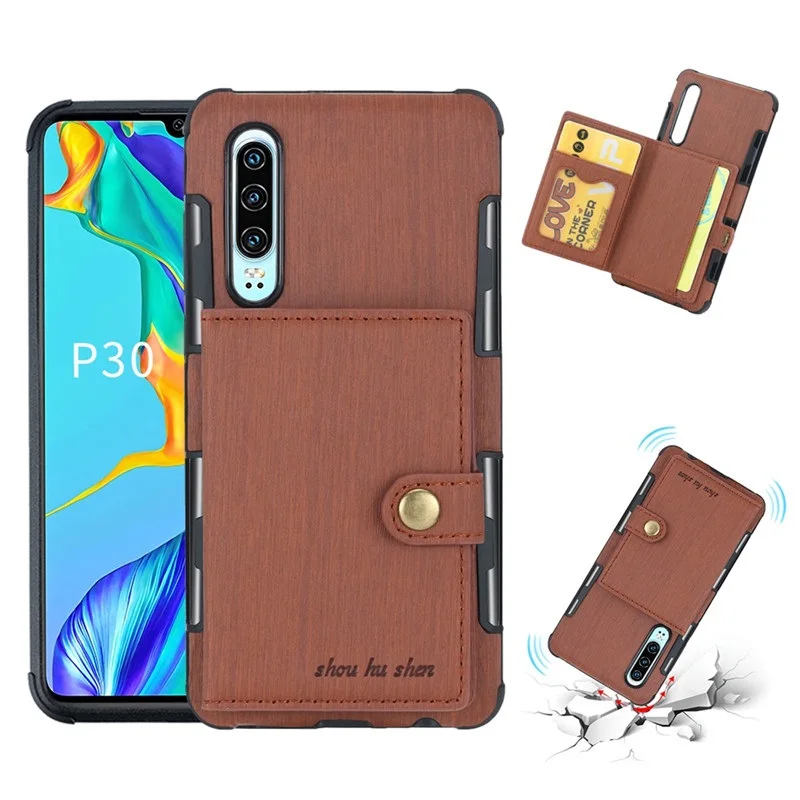 For Huawei P20 Pro Flip wallet Card slot Back cover P30 Anti-fall full protection case lite fundas | Мобильные телефоны и