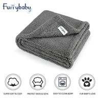 furrybaby premium fluffy fleece dog blanket super soft and warm pet throw for dogs puppy cats kittens pets accessories