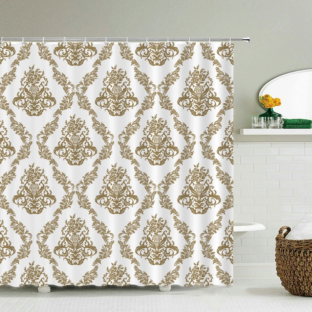 

Bathroom Waterproof Polyester Fabric Geometric Pattern Shower Curtains 3D Printing Curtains Home Decorative for bathroom shower