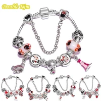 animal kawaii cutey charm bracelets bangles alloy many beads charms bracelets for classic girl women jewelry gift