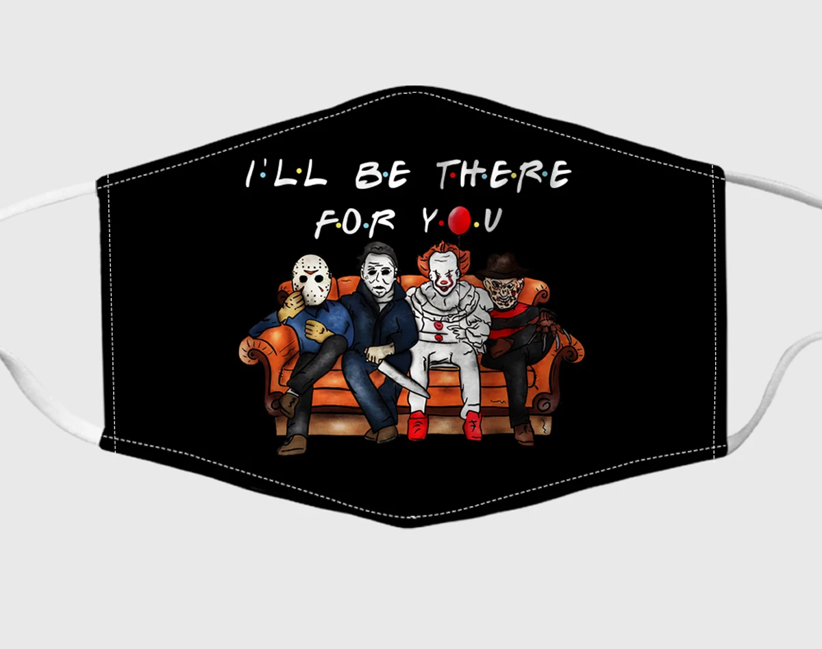 

Horror Movies Freddy Jason Michael Pennywise Halloween Gift Mouth Covering, Washable Reusable Fabric Face Mask with Filter