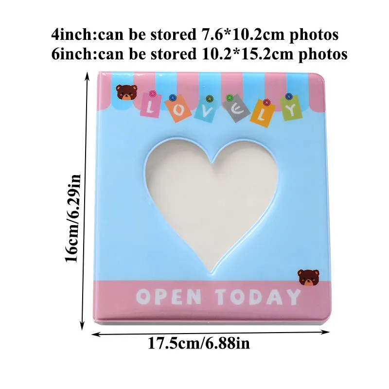 

Cartoon 4/6Inches Photo Album Card Holder Receipt Storage Hollow Love Model Photo Holder Business Card Bag photocard holder
