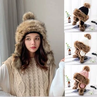 beanie hat ladies fleece lined winter with faux fur trim bobble fashion luxury