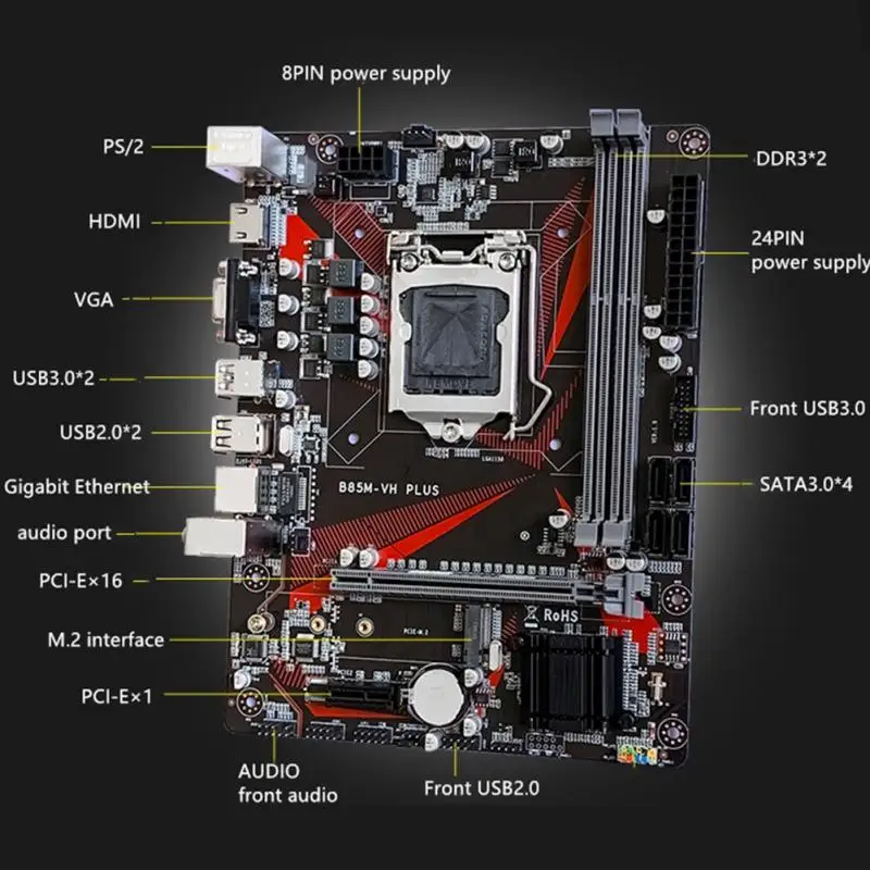 B85M-VH игровой HDMI аксессуары для настольных ПК PCI-e SATA3.0 высокоскоростной компьютер LGA 1150 материнская плата 16G DDR3 USB 3,0 двухканальный