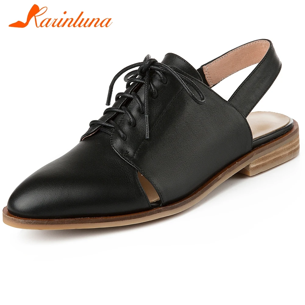 KARINLUNA/женская повседневная обувь для отдыха на низком каблуке Качественная плоской подошве из натуральной