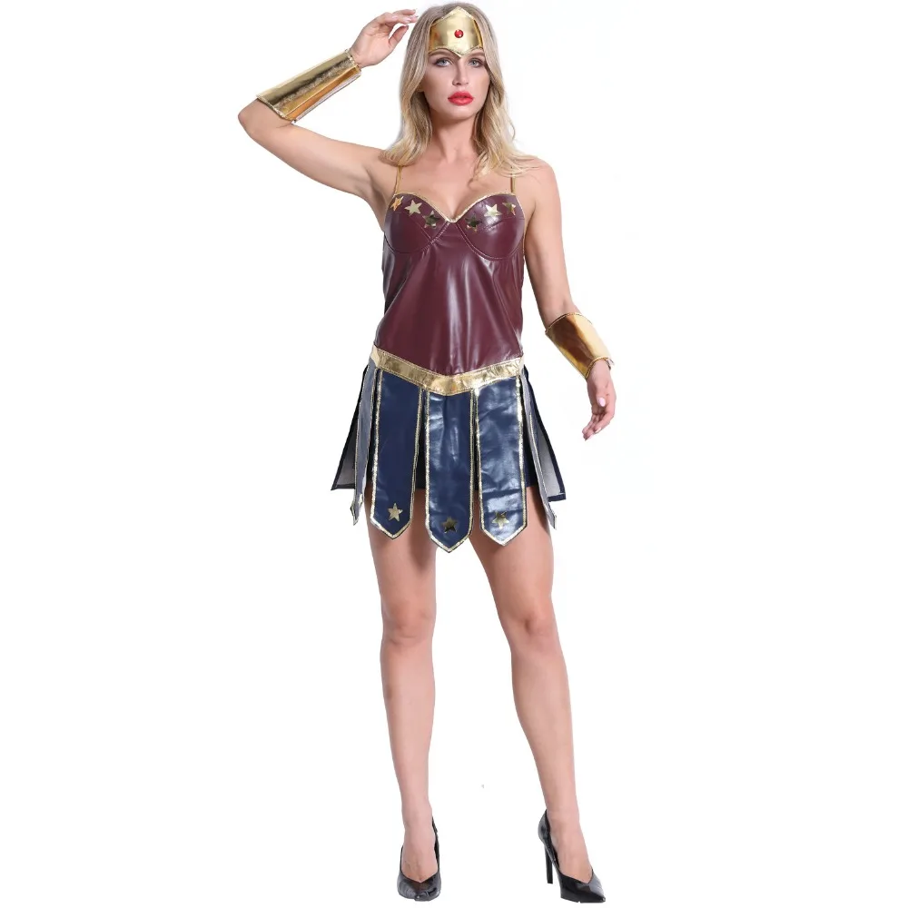 Wonder Woman Cosplay Costume Adult Justice League Super Hero Halloween Party Nightclub Service Sexy Women Dress Diana Costumes