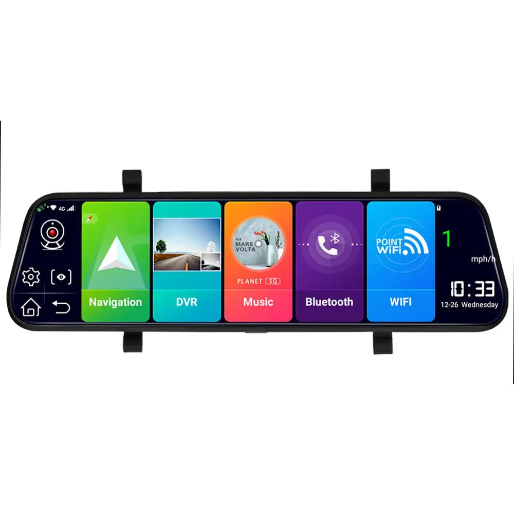 9,66 дюймов DVR 4G Android 8,1 Автомобильная камера с зеркалом заднего вида Bluetooth gps навигатор ADAS камера ночного видения