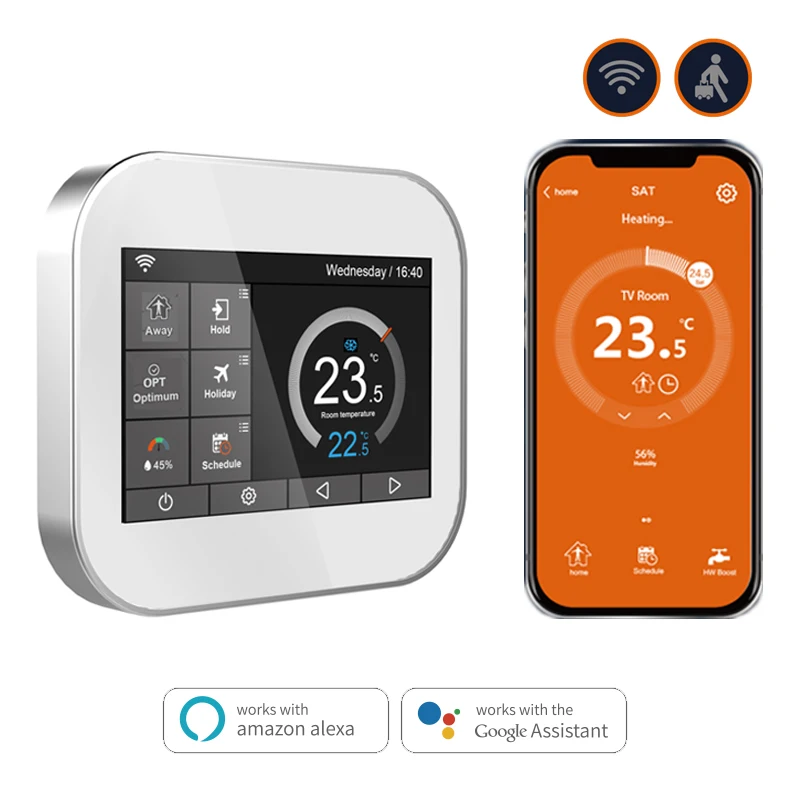 Wi-Fi Smart Touch термостат, терморегулятор для воды/электрического напольного отопления воды/газа APP дистанционного управления - изображение