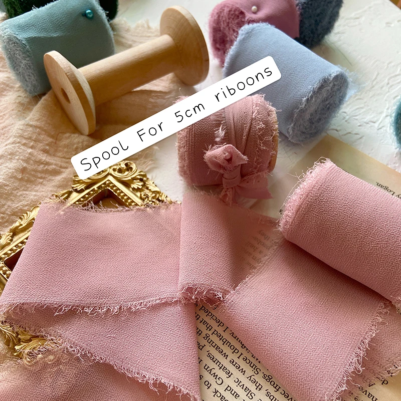 5 метров прозрачная шифоновая шелковая лента ручной работы свадебные