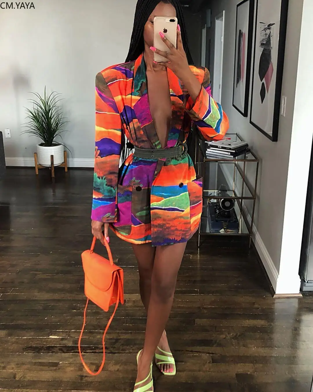 Женский блейзер с длинным рукавом винтажный офисный пиджак отложным воротником