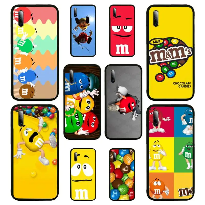 

Chocolate M&Ms Food Phone Case For Samsung S6 S7 S8 S9 S10 E S20 Edge plus lite 2019 Black soft nax fundas cover