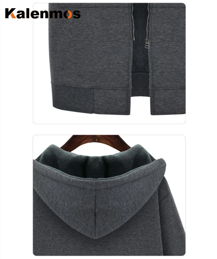 Большие размеры Long длинные зимние толстовки для женщин с карманами на молнии