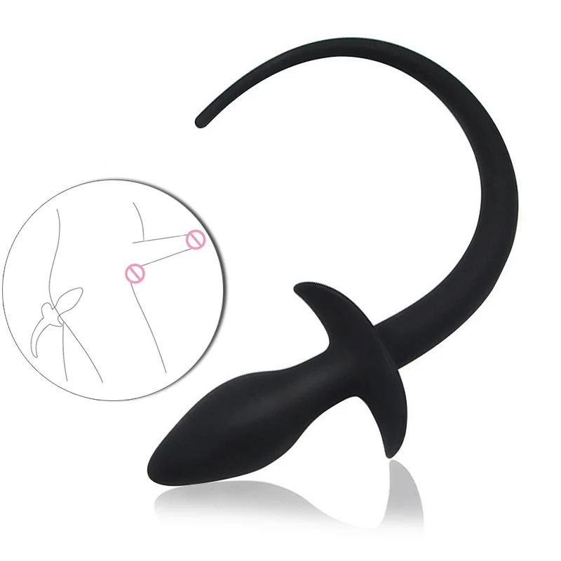 Силиконовая Анальная пробка интимные игрушки для взрослых собачий хвост рабыня