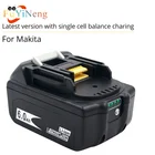Обновленная сменная батарея BL1860B 18 в 6000 мАч для электроинструментов Makita 18 в BL1830 BL1850B BL1840B BL1815 LXT400, монитор баланса