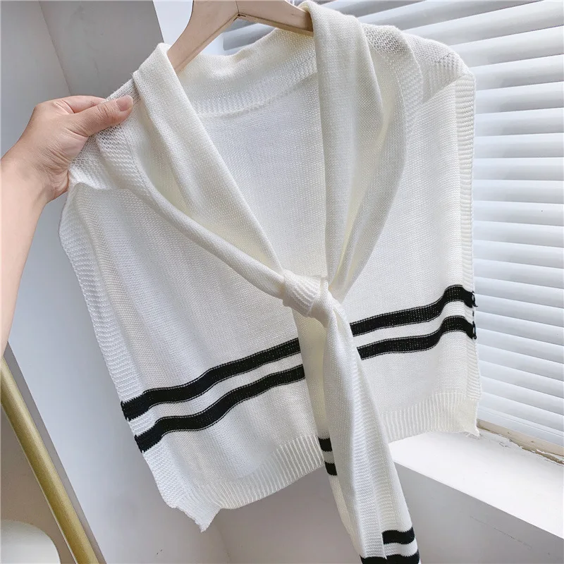 

Sitonjwly, женские шали на плечо для женщин, вязаный женский шарф, Дамская рубашка с отстегивающимся воротником