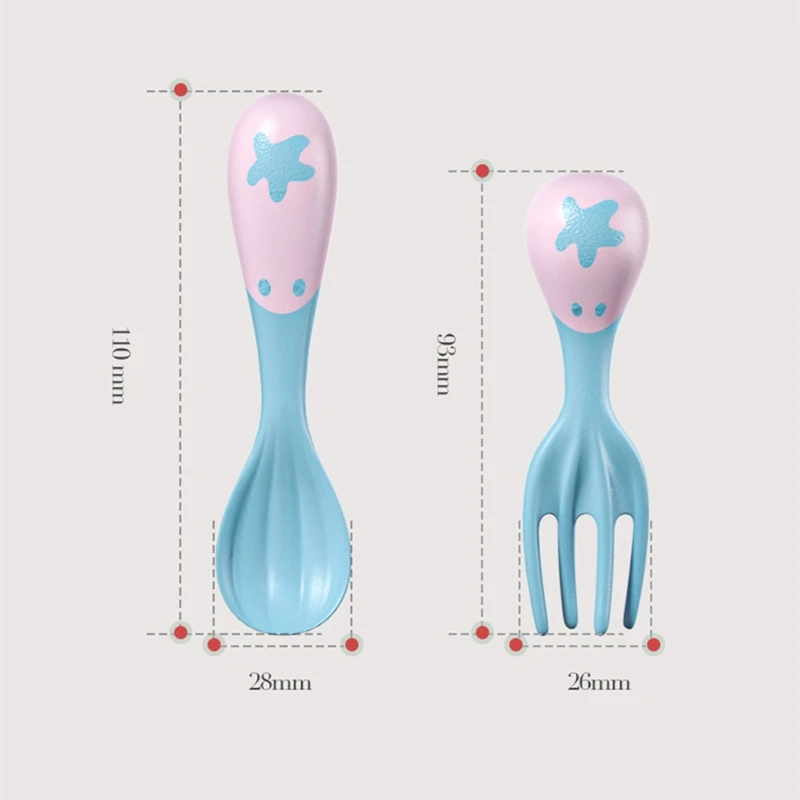 

Beeshum Baby Spoon Fork Set Children Tableware Temperature Sensing Spoons BPA Free Food Grade PP Feeding Spoon Cartoon Octopus