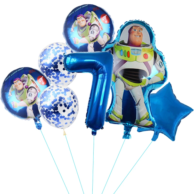 7pcs Story Buzz Light Year Balloon Cartoon Foil Helium Party Supplies Baby Shower Birthday Decoration Toys For Kid - купить по