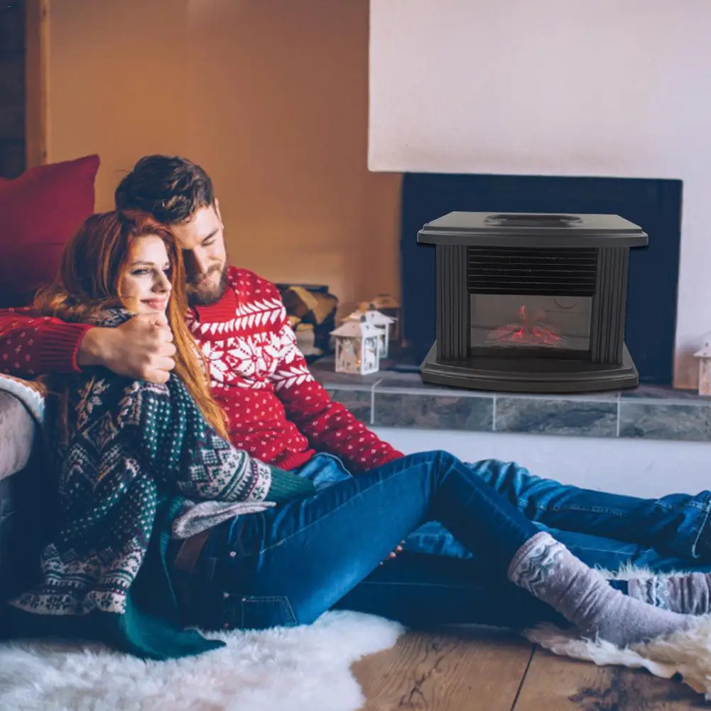 1000W Portable Electric Fireplace Stove Heater Tabletop Indoor Space Household Winter Heating Machine |