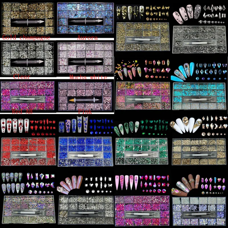 Оптовая продажа хрустальные AB Стразы для дизайна ногтей Искусственное искусство