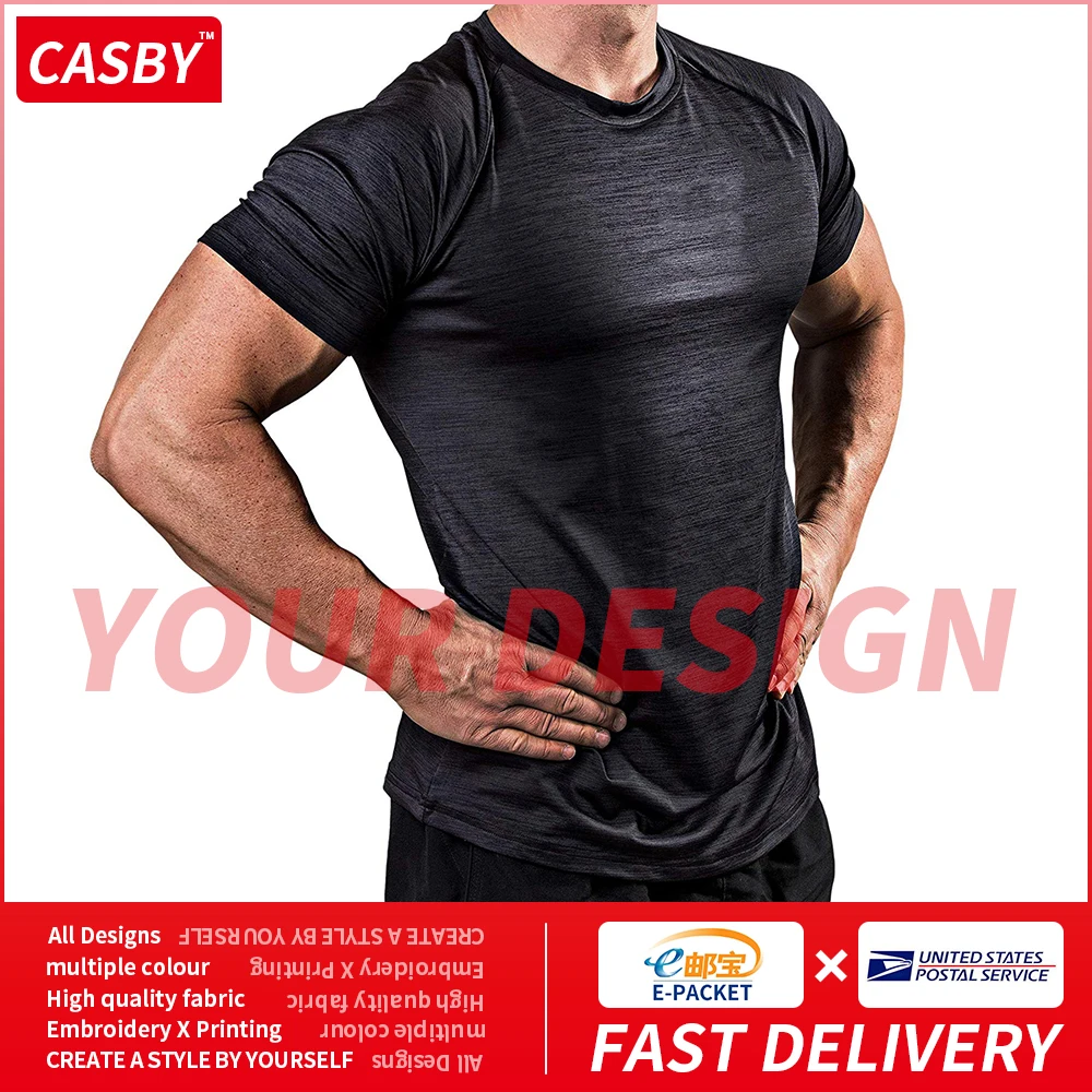 Simple Design Logo Crewneck T Shirts Fashion Custom Graphic Quick Drying Tops Breathable DIY Print Fitness Men Clothing LL-DX03 | Мужская