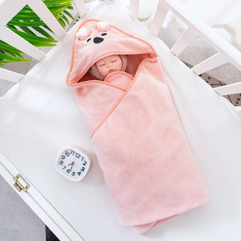 

Children's Hooded Bathrobe Baby Cartoon Bath Towel Newborn Wrap Towel Infant Blanket Crawling Mat Four Seasons Available