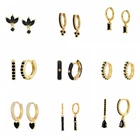 Женские серьги CANNER из стерлингового серебра 925 пробы с черным цирконием, висячие серьги хрящевой пирсинг для уха, винтажные, 2021, трендовые, подарок