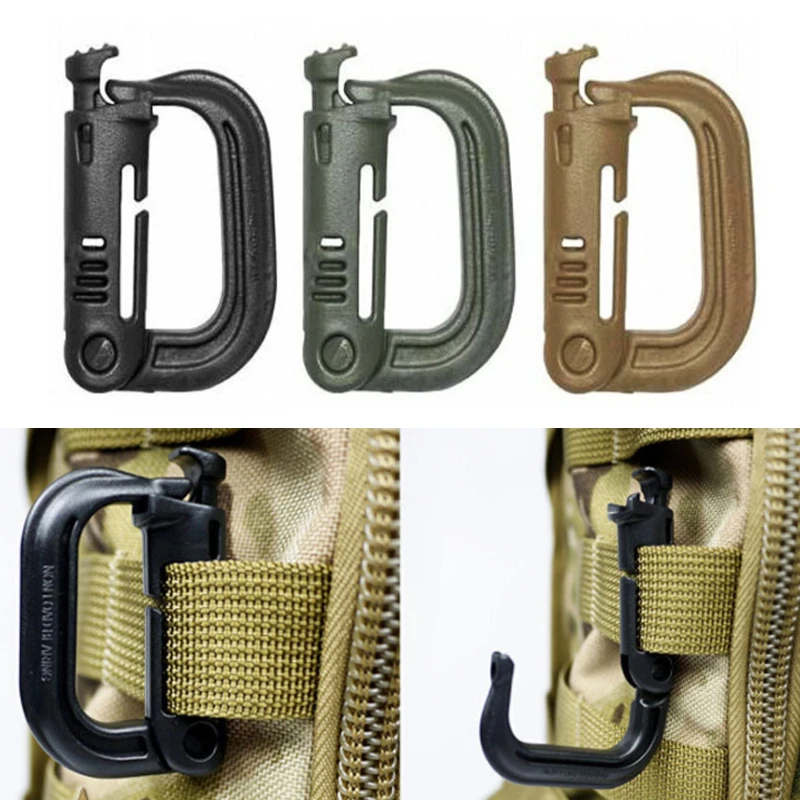 Открытый Карабин тактический D type MOLLE лямки Рюкзак Бутылка пряжка брелок