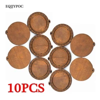 10pcslot brown wood cabochon base 25mm blank wooden pendant trays for for necklace making diy jewelry accessories