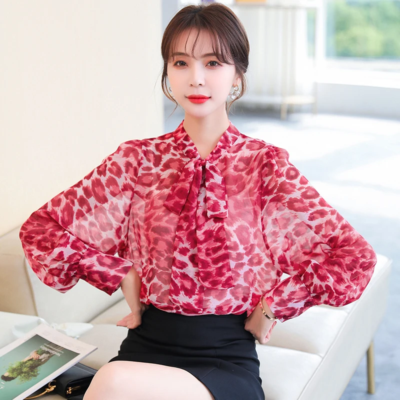 2021 Brand New Women Fashion Blouse Bowtie Collar Batwing Sleeve Loose Chiffon Shirt Plus Size Tops Blusa S-XXL | Женская одежда
