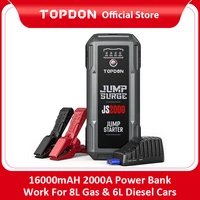 topdon js2000 12v car jump starter 20000mah batterij booster draagbare power bankbatterij tester launcher auto starting device