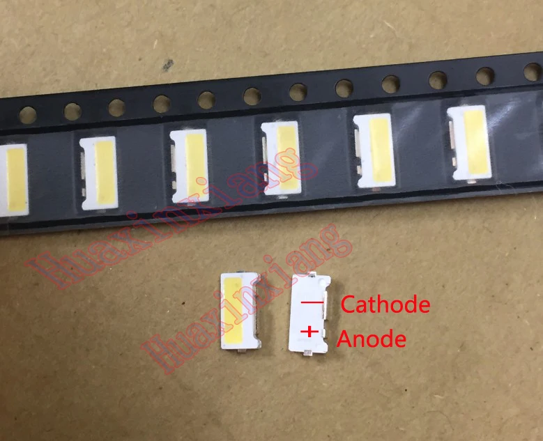 50 шт./лот край SMD СВЕТОДИОДНЫЙ 7032 6 в 1 Вт 160mA холодный белый Высокая Мощность для ТВ Подсветка