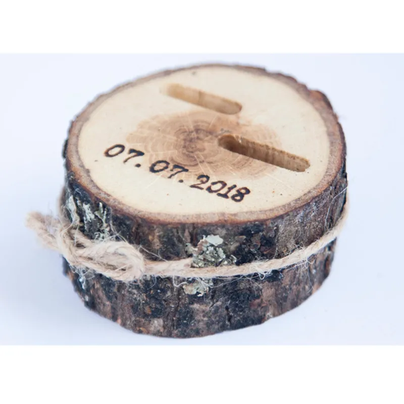 Индивидуальная деревенская Свадебная деревянная коробочка для колец коробка