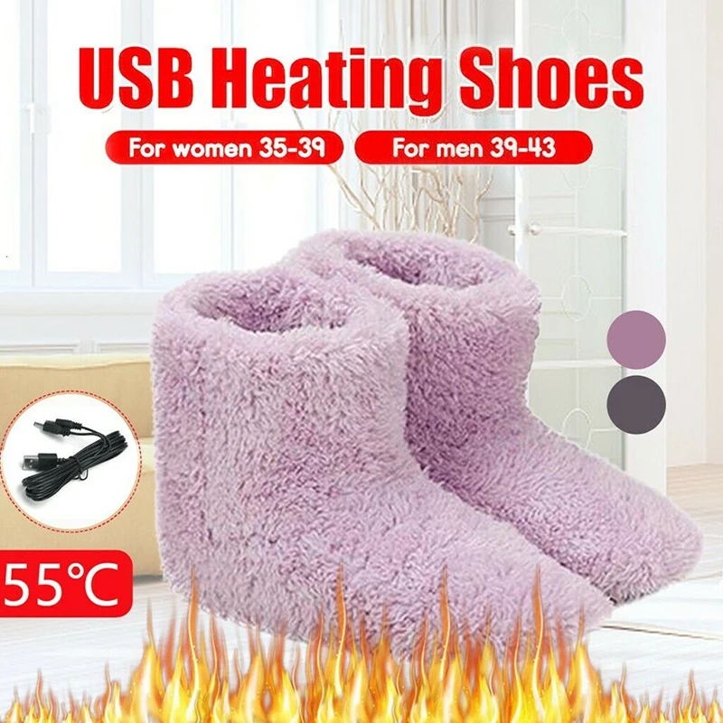 

Winter USB Warmer Foot Shoes Plush Warm Electric Slipper Feet Heat Washable Men/Women M2