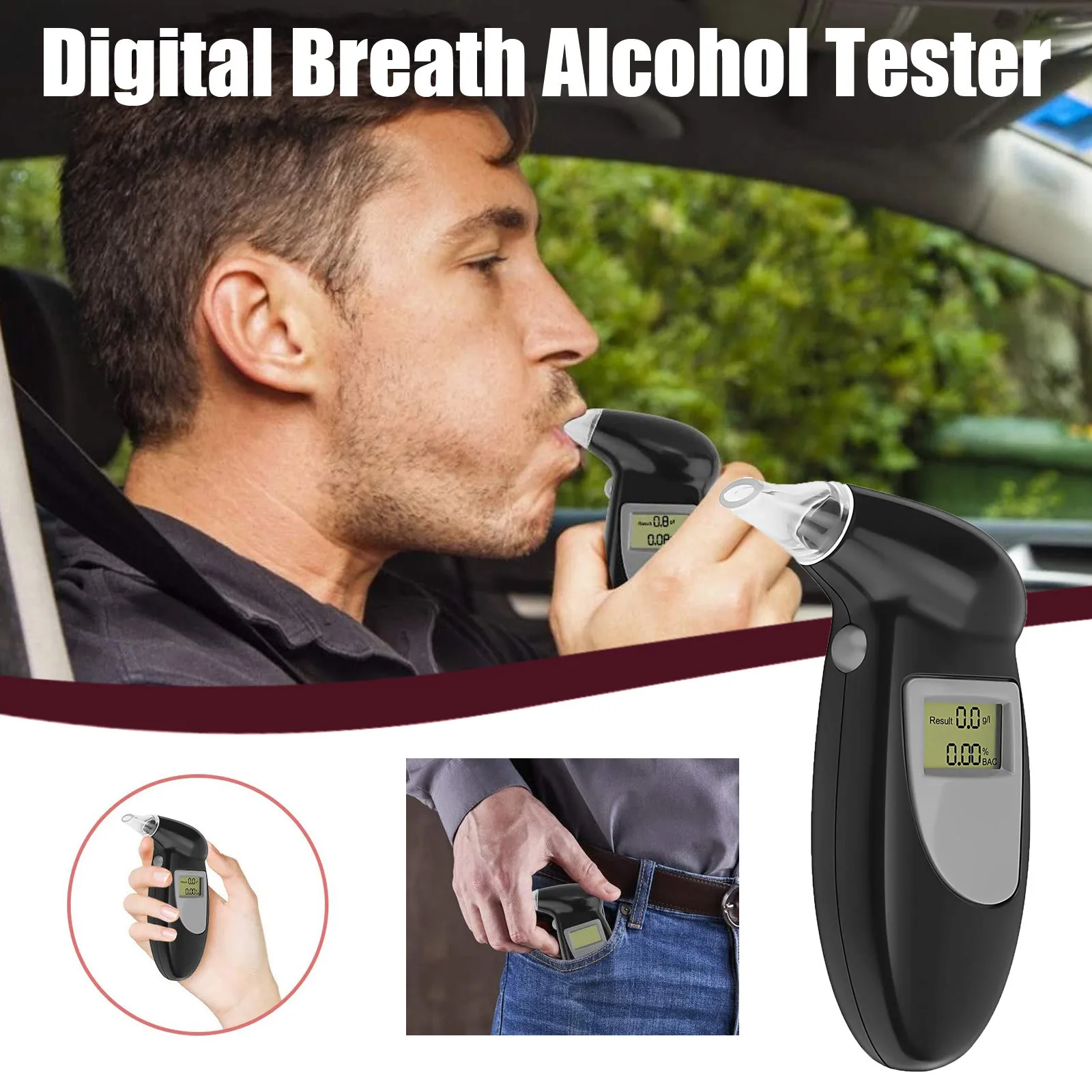 Ручной цифровой алкотестер с подсветкой Алкотестер Анализатор